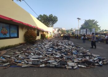 Sebanyak 3.176 Knalpot Brong Dimusnahkan Polres Cianjur
