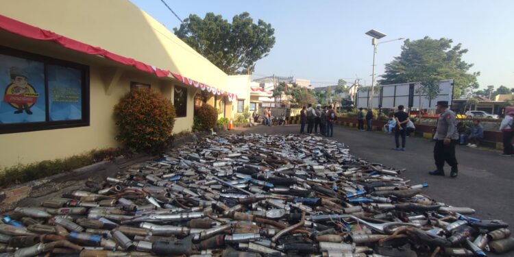 Sebanyak 3.176 Knalpot Brong Dimusnahkan Polres Cianjur
